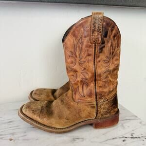 Laredo Brown Leather Western Cowboy Boots Women’s Size 9.5